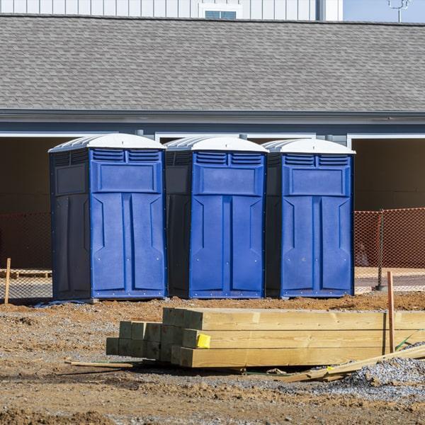 the portable restroom can be moved around on the job site as needed